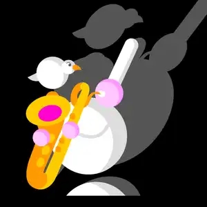 Roze au saxophone. Collection illustrations "Roze fait son show"