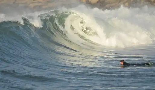 surfeur devant la vague