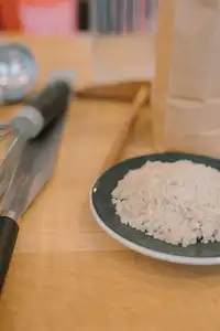 Gros sel déposé dans une assiette