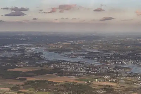 vue aérienne de Pont-lorois et de la rivière d'Etel
