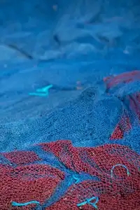 Filet de pêche bleu et rouge