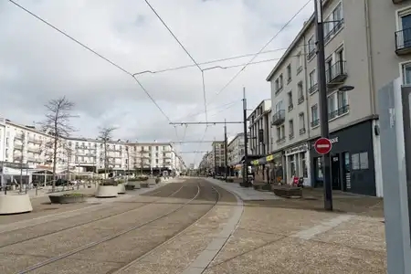 La rue de Siam avec son tramway à Brest