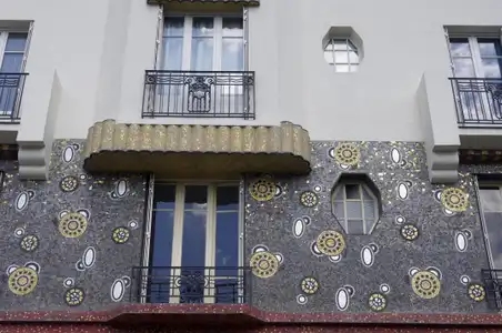 Mosaïque d'Odorico sur l'immeuble Poirier à Rennes