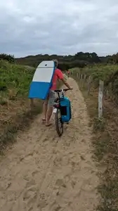 Partir à la plage du Verger en vélo