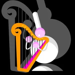 Roze à la harpe. Collection illustrations "Roze fait son show"