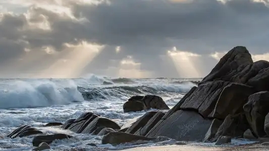tempête sur la côte du Morbihan