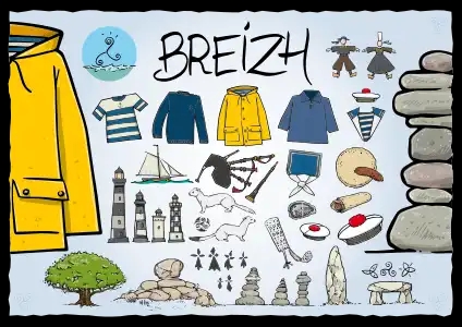 Icônes bretonnes en illustrations, BZH