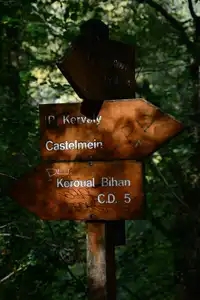 Panneaux indicateurs bois de Keroual